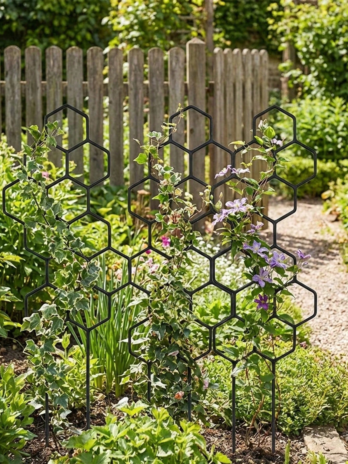 Honeycomb Shaped Plant Climbing Trellis, Outdoor Potted Plant Support, Rust-Resistant Plastic Rack Suitable For Potted Vines And Flowers, Space-Saving Support For Indoor And Outdoor Gardens