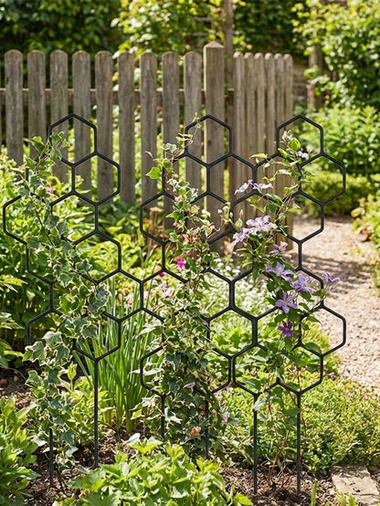 Honeycomb Shaped Plant Climbing Trellis, Outdoor Potted Plant Support, Rust-Resistant Plastic Rack Suitable For Potted Vines And Flowers, Space-Saving Support For Indoor And Outdoor Gardens