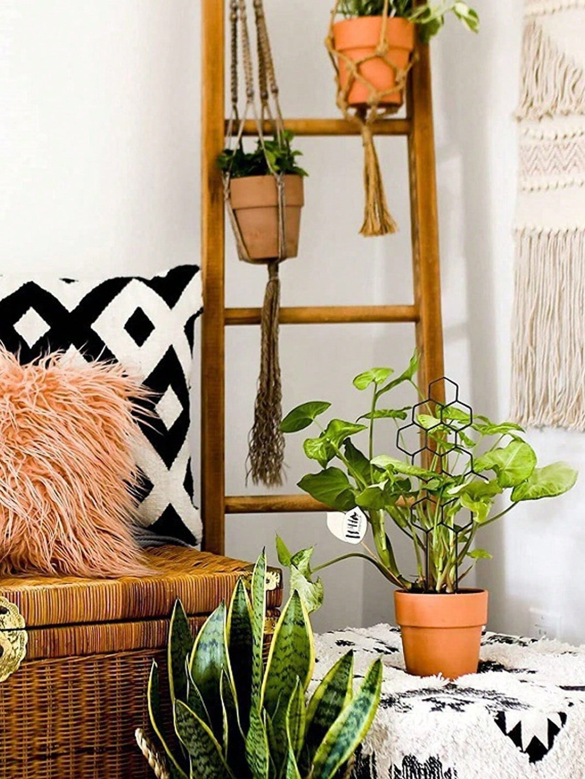 Honeycomb Shaped Plant Climbing Trellis, Outdoor Potted Plant Support, Rust-Resistant Plastic Rack Suitable For Potted Vines And Flowers, Space-Saving Support For Indoor And Outdoor Gardens
