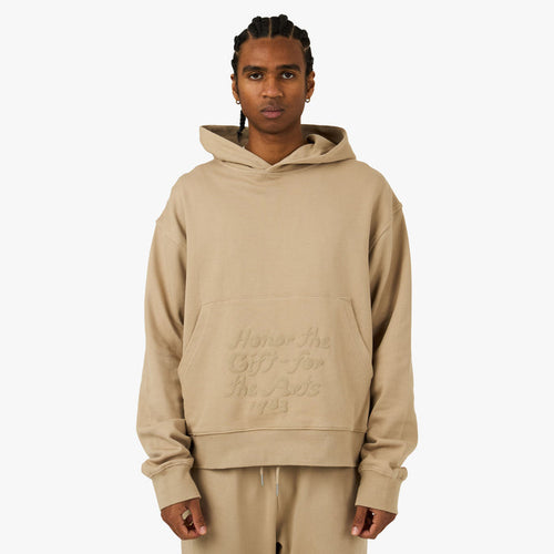 Honor The Gift Reverse Hoodie Pebble