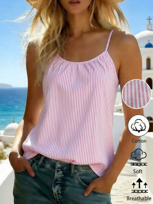 Hotletica Women's Sleeveless Striped Tank Top, Summer