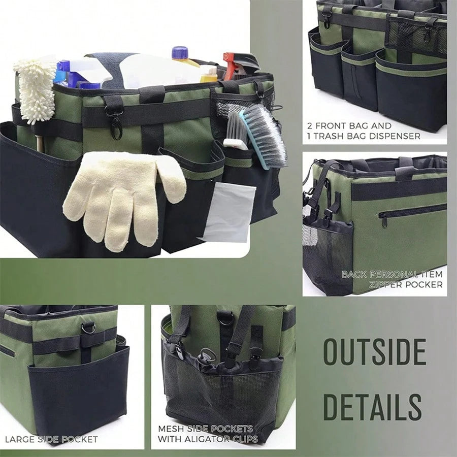 Household Sink And Car Cleaning Tool Storage Bag Portable Wearable Storage Box With Shoulder Strap Large Capacity Tool Kit