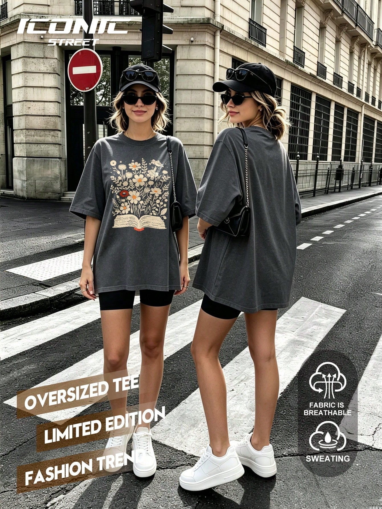 Howell Versatile Fashion Printed Short Sleeve T-Shirt, Women's Casual Charming Floral Pattern Round Neck Printed T-Shirt, Women's Top Summer Vacation