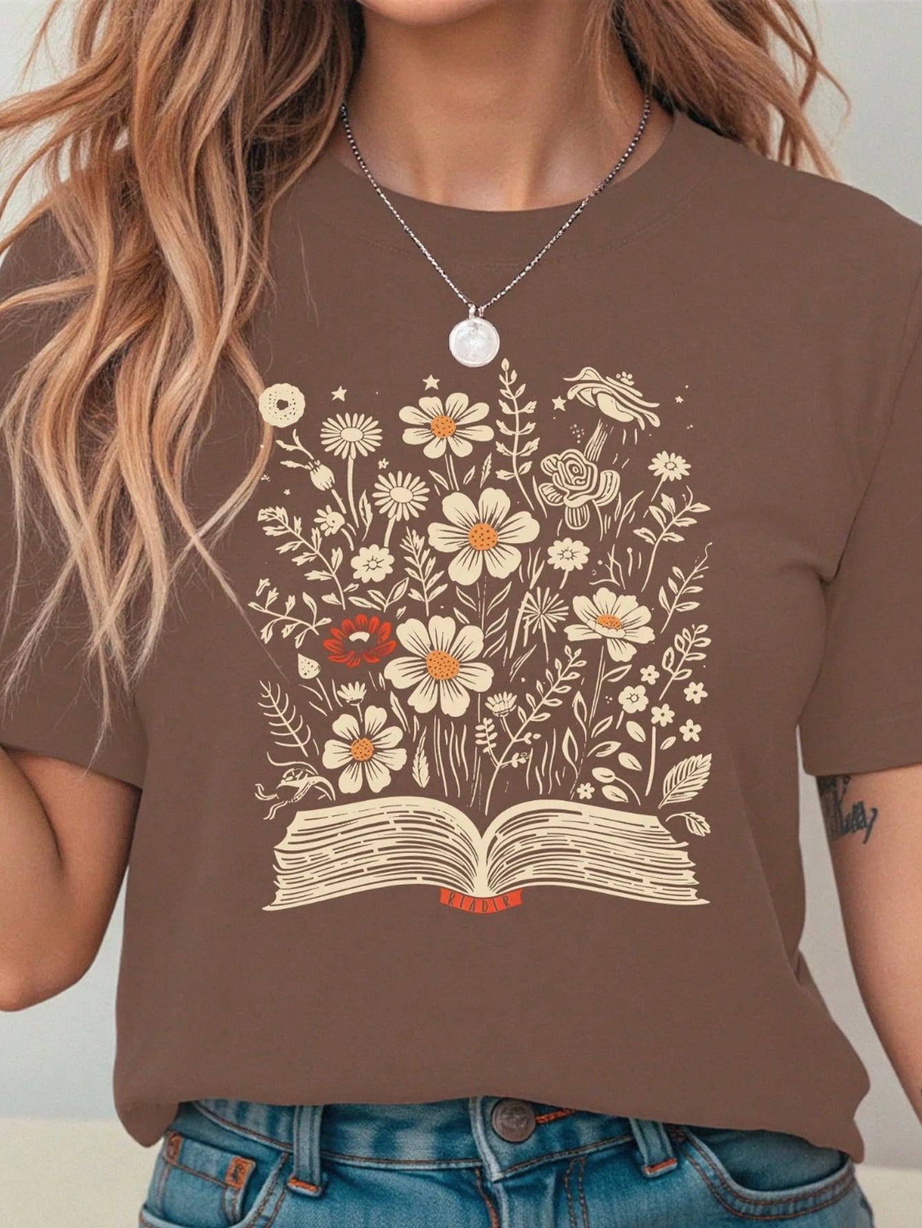 Howell Versatile Fashion Printed Short Sleeve T-Shirt, Women's Casual Charming Floral Pattern Round Neck Printed T-Shirt, Women's Top Summer Vacation