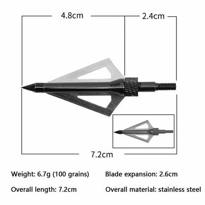 Hunting Broadheads 12Pcs 3 Blades Archery Broadheads 100 Grain Screw-In Arrow Heads Arrow Tips Compatible With Traditional Bows And Compound Bow