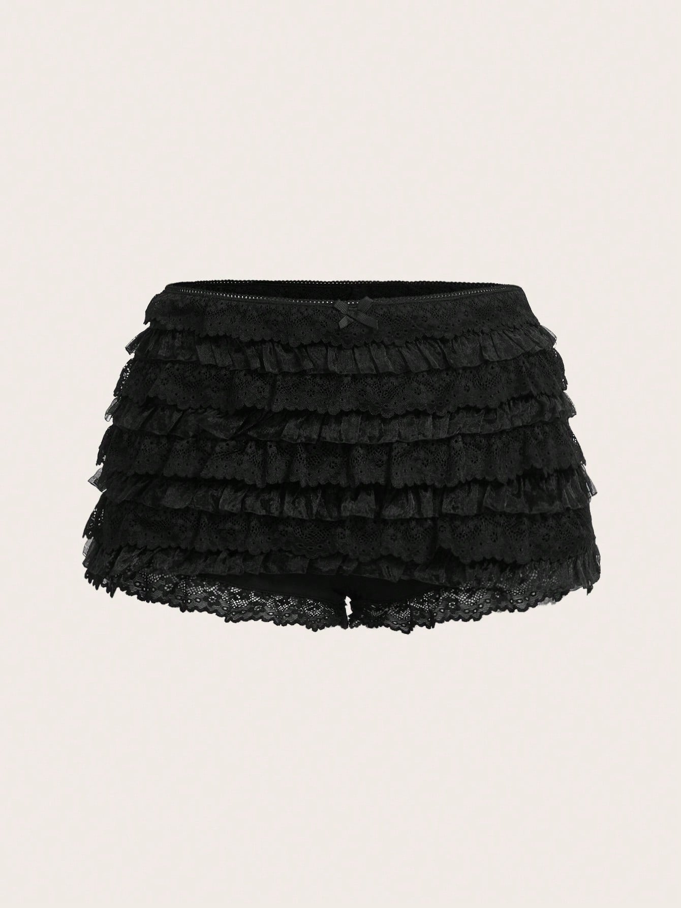 ICON Ladies' Multi-Layer Frill Hem Low-Rise Y2K Concert Going Out White Ruffle Shorts