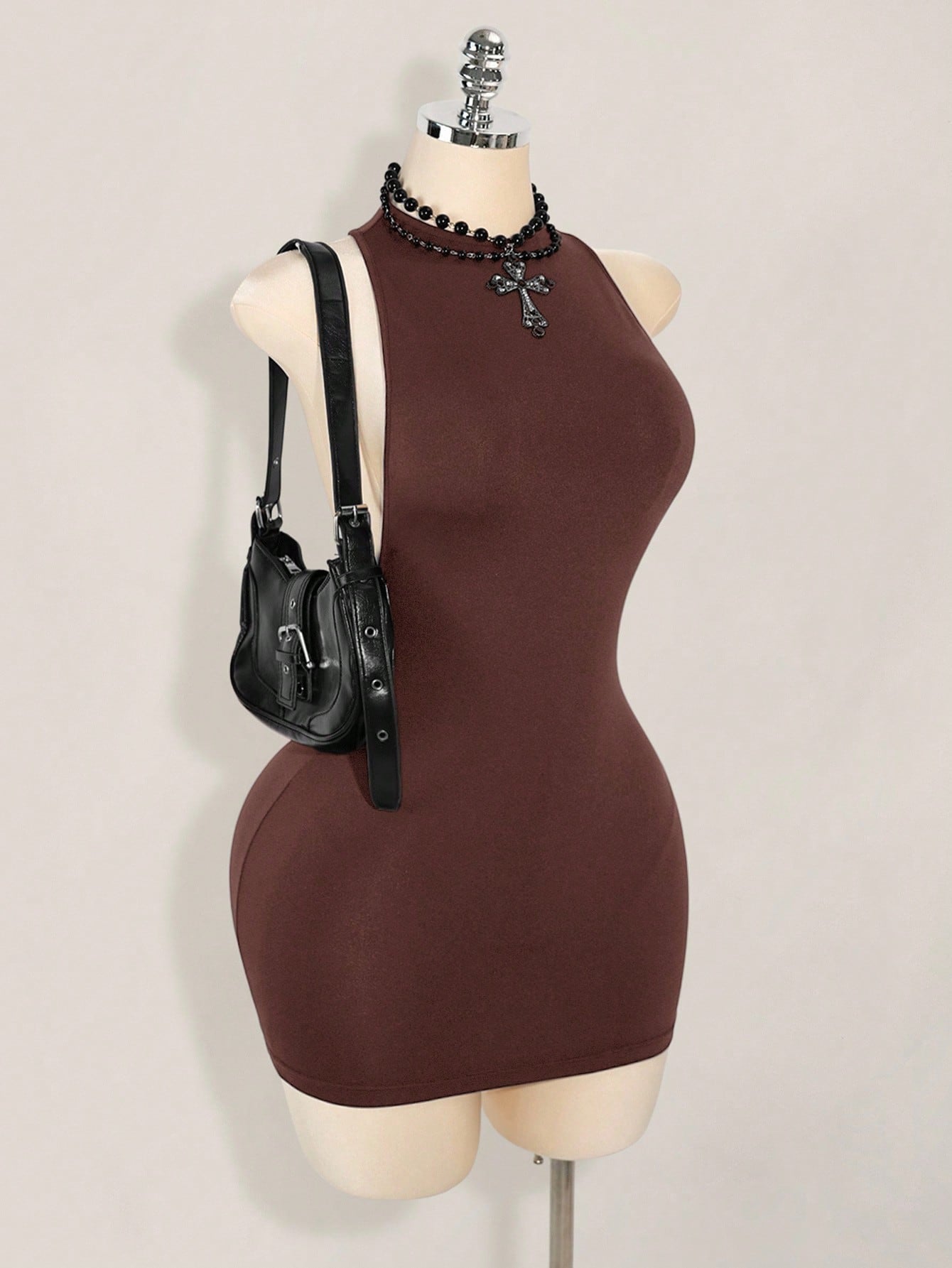 ICON Solid Color Criss-Cross Backless Sexy Casual Mini Dress,Dresses For Women Party