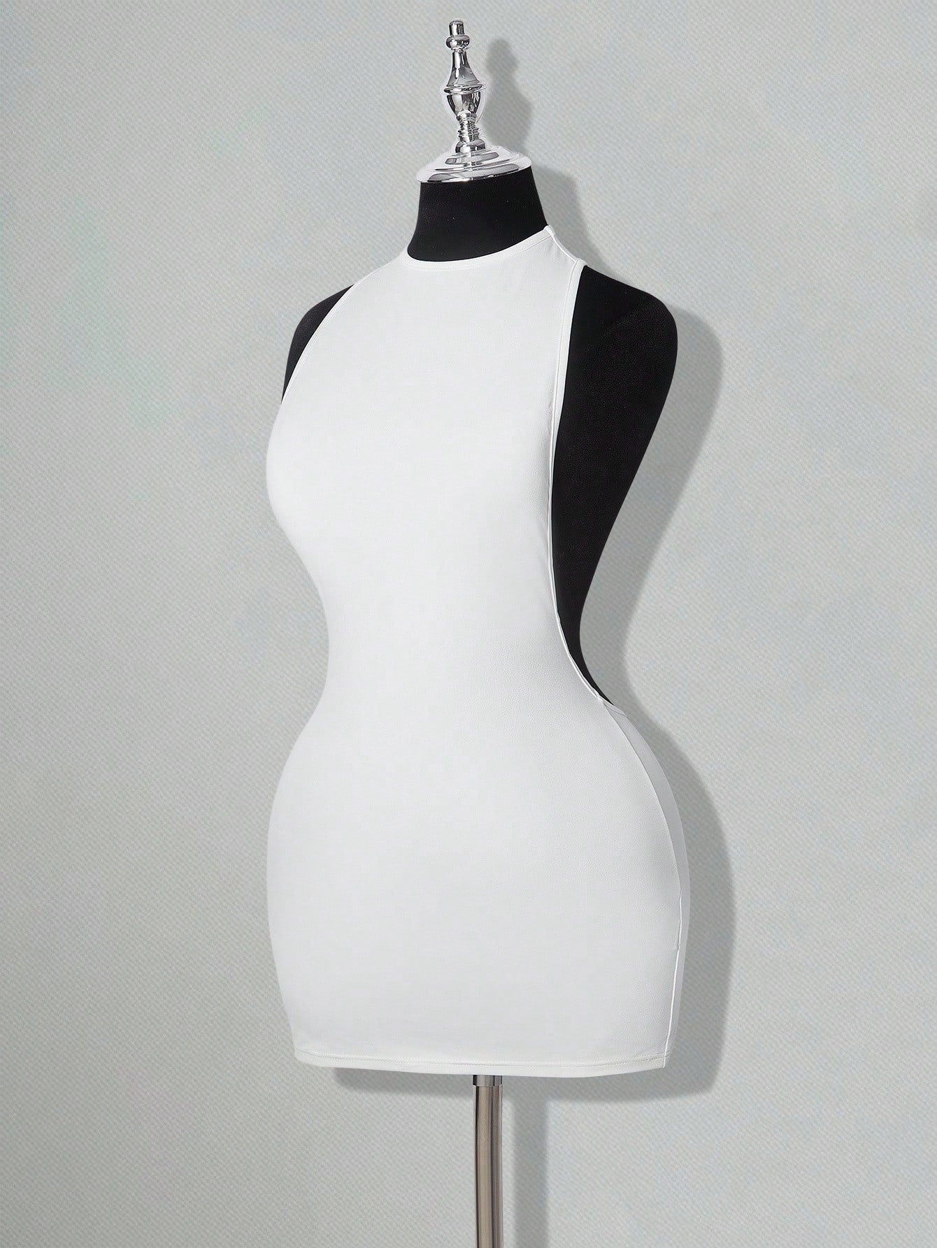 ICON Solid Color Criss-Cross Backless Sexy Casual Mini Dress,Dresses For Women Party