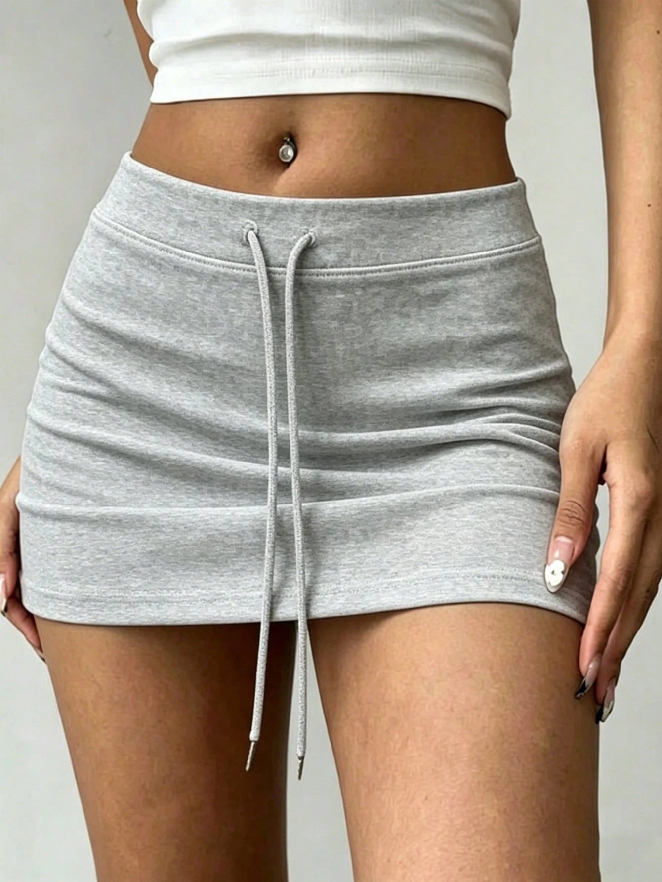 INAWLY Solva Women's Basic Drawstring Low Waist Mini Skort, For Country Concert