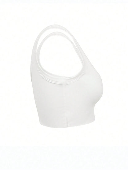 INAWLY Women's Solid Color Simple Daily Tank Top
