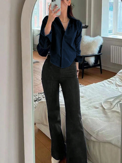 INAWLY Women Solid Color Casual Blouse Shirt For Work/Daily Wear, Spring Summer,Long Sleeve Tops Fall Cloth For Women