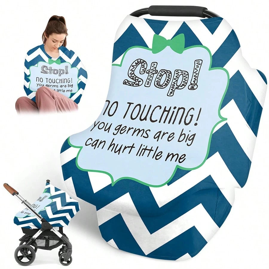 Infant Carseat Canopy For Newborn Carrier Stroller Shopping Cart,No Touch Sign Car Seat Cover For Babies, New Mom Nursing Covers Breastfeeding Scarf