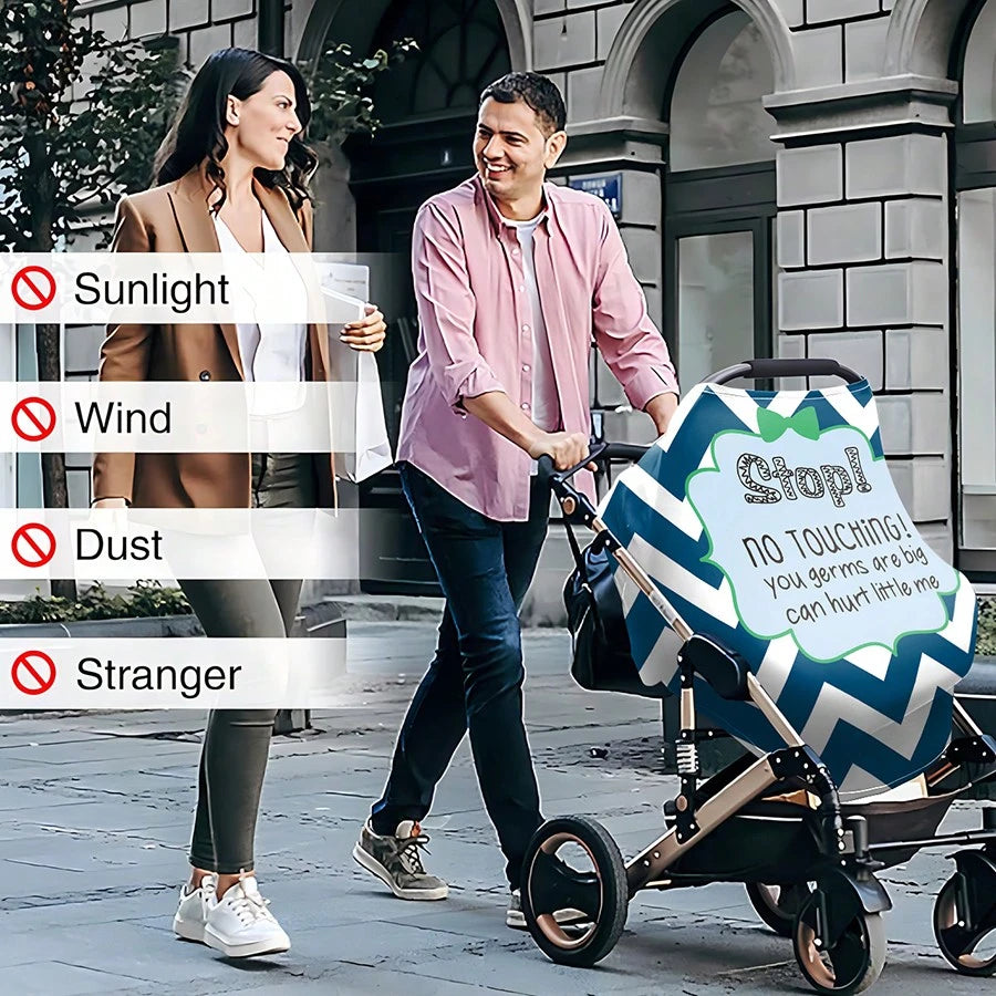 Infant Carseat Canopy For Newborn Carrier Stroller Shopping Cart,No Touch Sign Car Seat Cover For Babies, New Mom Nursing Covers Breastfeeding Scarf