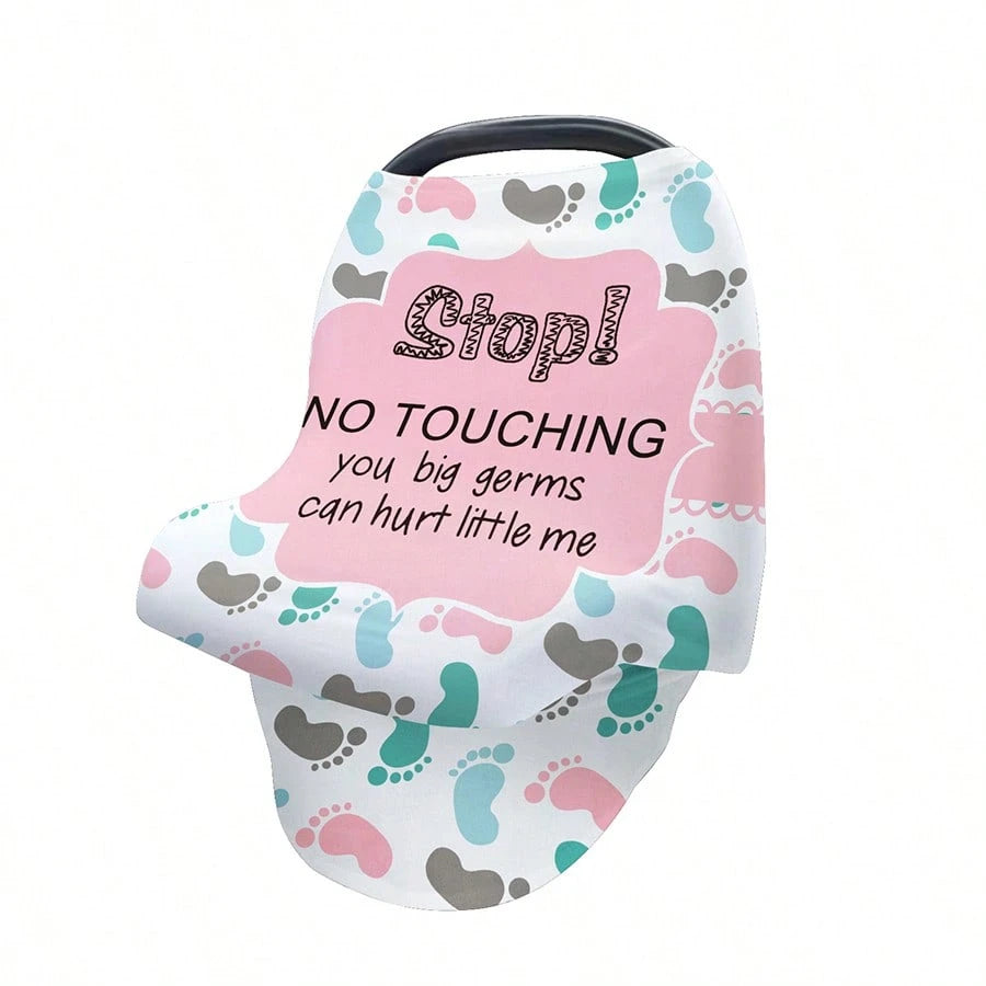 Infant Carseat Canopy For Newborn Carrier Stroller Shopping Cart,No Touch Sign Car Seat Cover For Babies, New Mom Nursing Covers Breastfeeding Scarf
