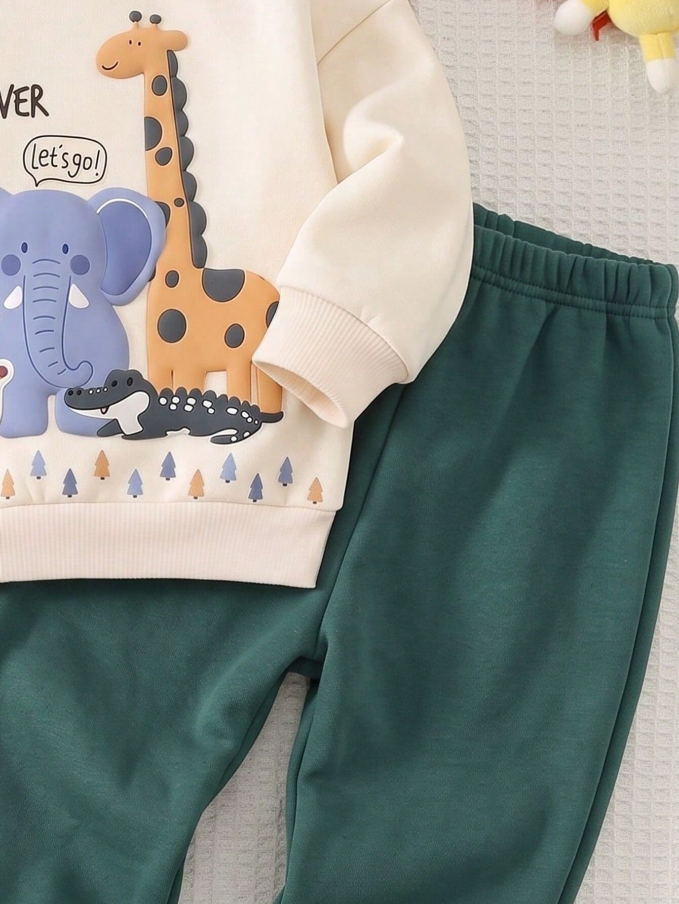 Infant Toddler Round Neck Casual Comfortable Set, Classic Vintage Striped Pattern Print, Retro Color Block Patchwork Pattern Print, Exquisite Small Logo Pattern Print, Suitable For Autumn/Winter