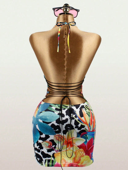 Inmen Sexy Retro Sleeveless Spaghetti Strap Dress, Flowing Elegant Outfit For Music Festivals And Occasions Vacation Party