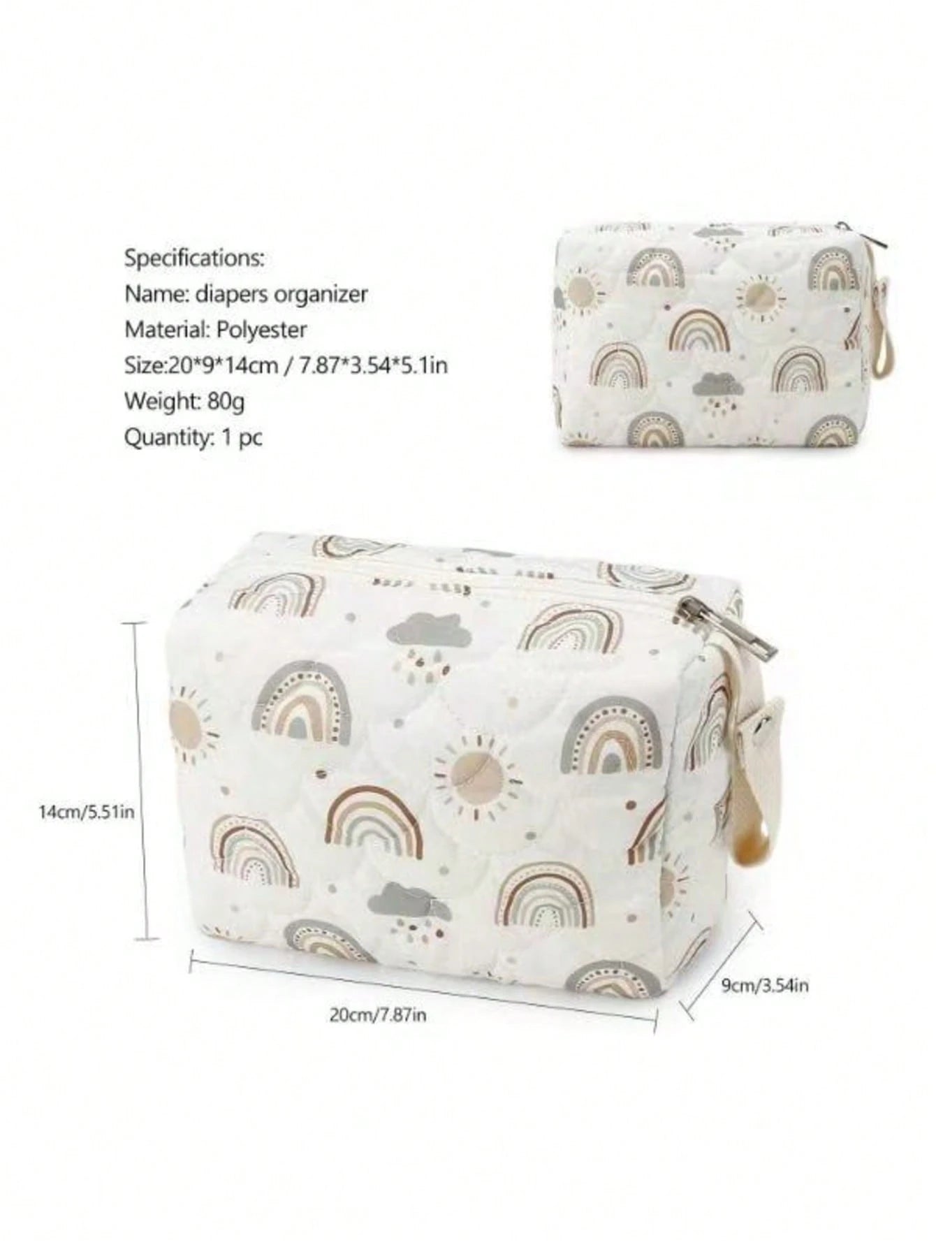 INS Printing Korean Style Diaper Organizer Bag, Baby Diaper Changing Supplies Storage Hanging Bag