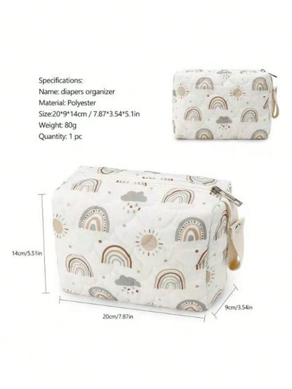 INS Printing Korean Style Diaper Organizer Bag, Baby Diaper Changing Supplies Storage Hanging Bag