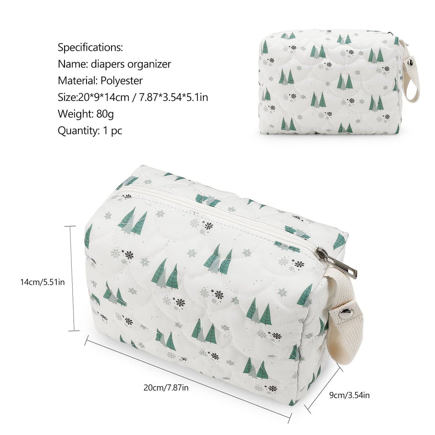 INS Printing Korean Style Diaper Organizer Bag, Baby Diaper Changing Supplies Storage Hanging Bag
