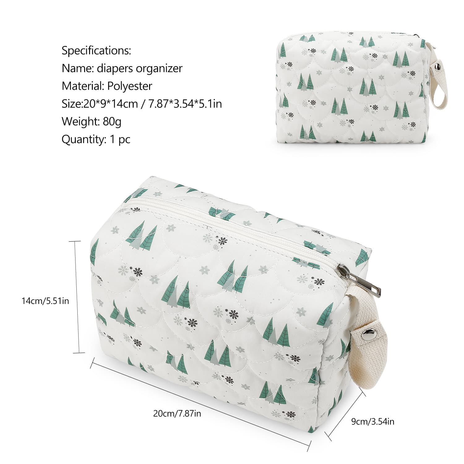 INS Printing Korean Style Diaper Organizer Bag, Baby Diaper Changing Supplies Storage Hanging Bag