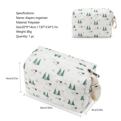 INS Printing Korean Style Diaper Organizer Bag, Baby Diaper Changing Supplies Storage Hanging Bag