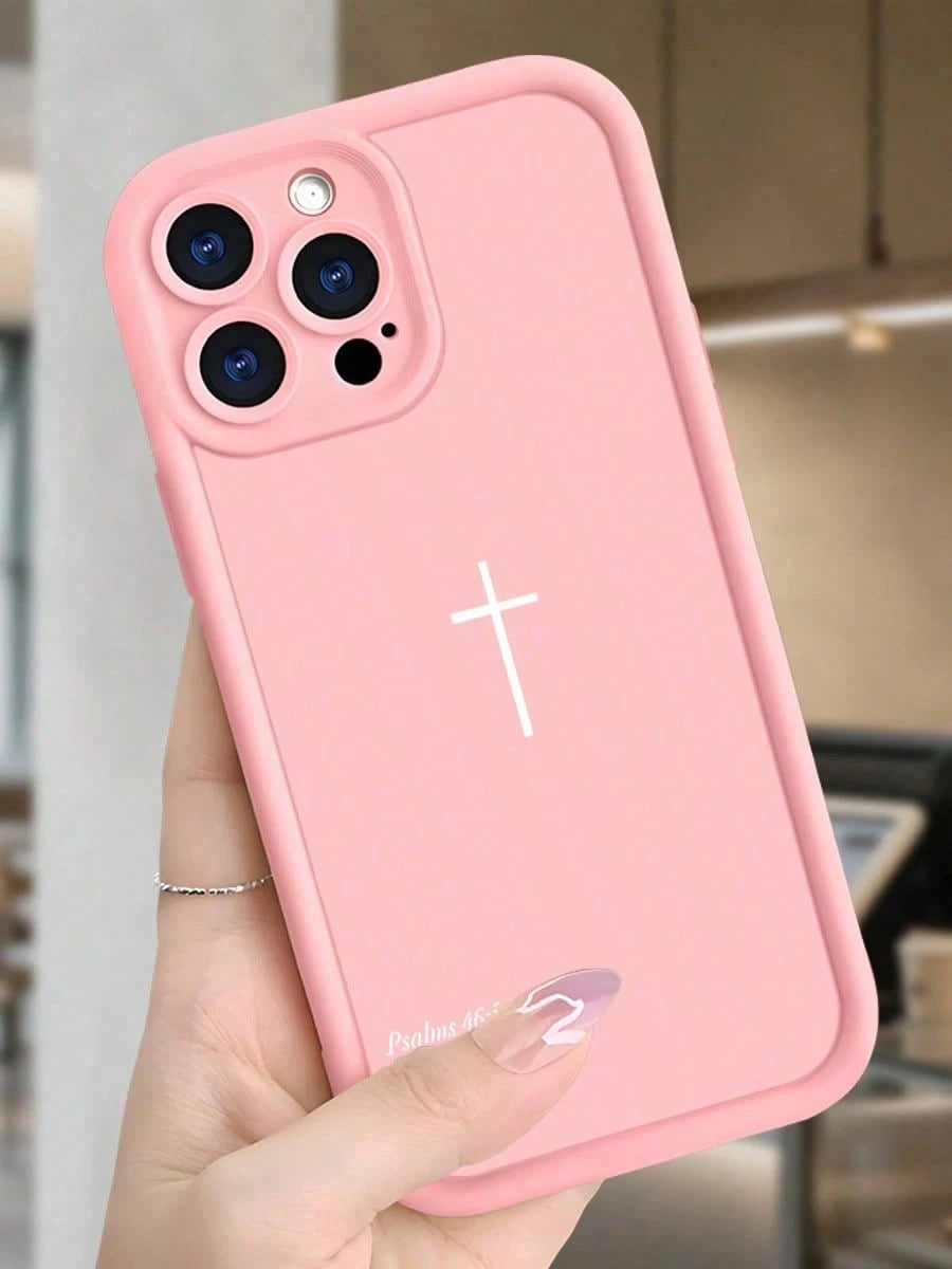 Inspirational Cross TPU Phone Case- "God Is Within Her She Will Not Fall" Christian Cover With Anti-Slip Shockproof Protection For IPhone 17/16/ 15/14/13/12/11/Plus/Pro/Pro Max 17Air And Galaxy S25