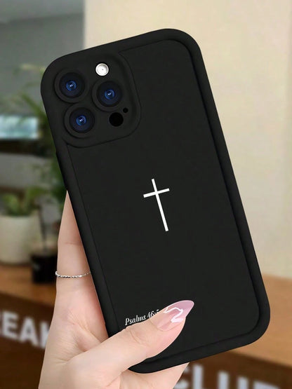 Inspirational Cross TPU Phone Case- "God Is Within Her She Will Not Fall" Christian Cover With Anti-Slip Shockproof Protection For IPhone 17/16/ 15/14/13/12/11/Plus/Pro/Pro Max 17Air And Galaxy S25
