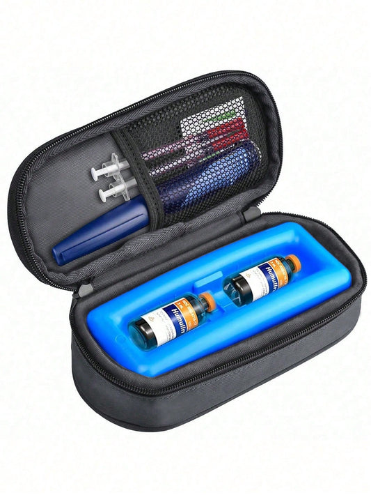 Insulin Vial Cooler Travel Case,Diabetes Carrying Insulated Bag For Keep Medicine Cool,Bottle Protector Kit For Storage, With Protective Ice Brick