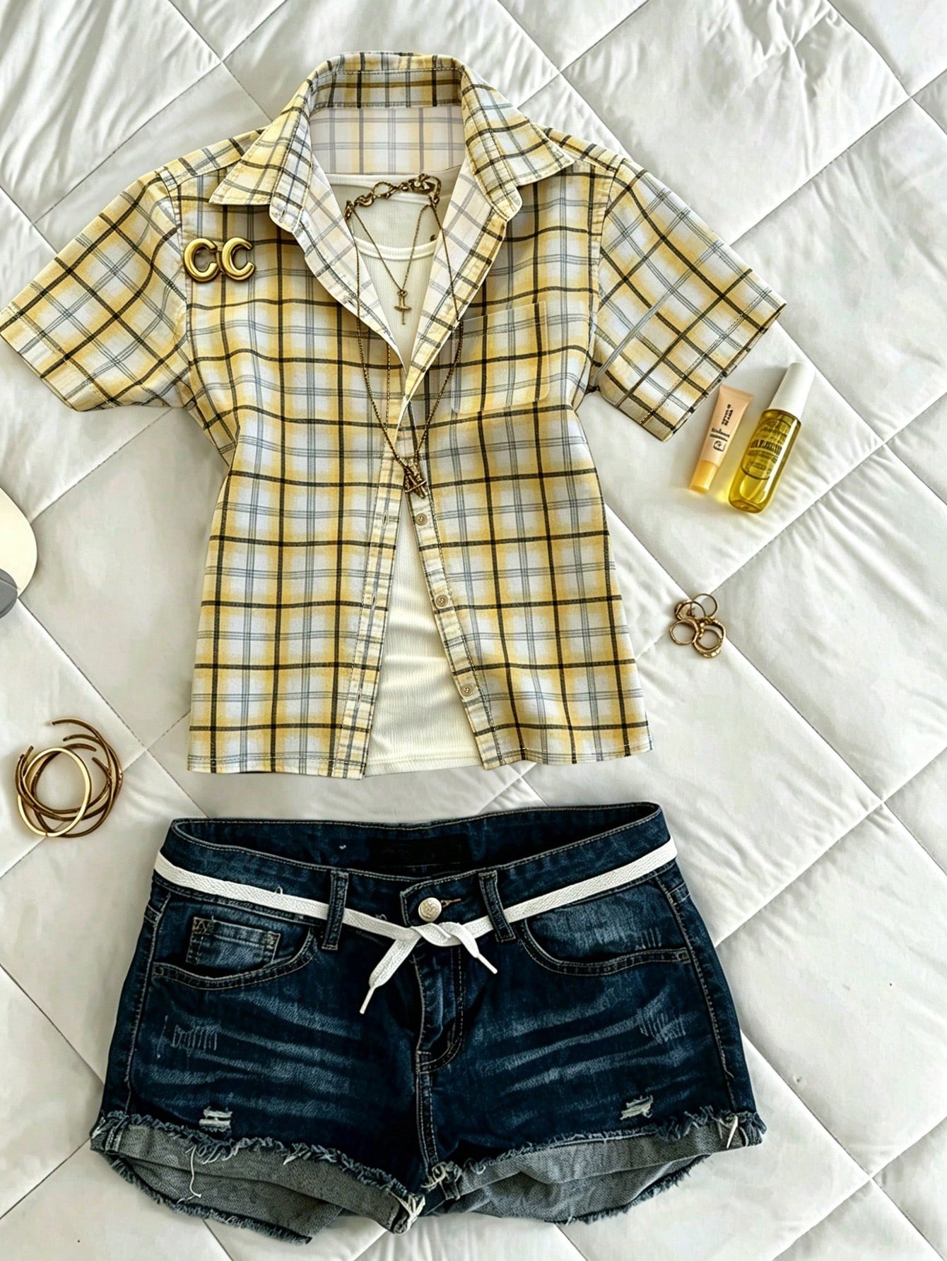 IslaSuriya Women's Casual Plaid Shirt Blouse For Summer