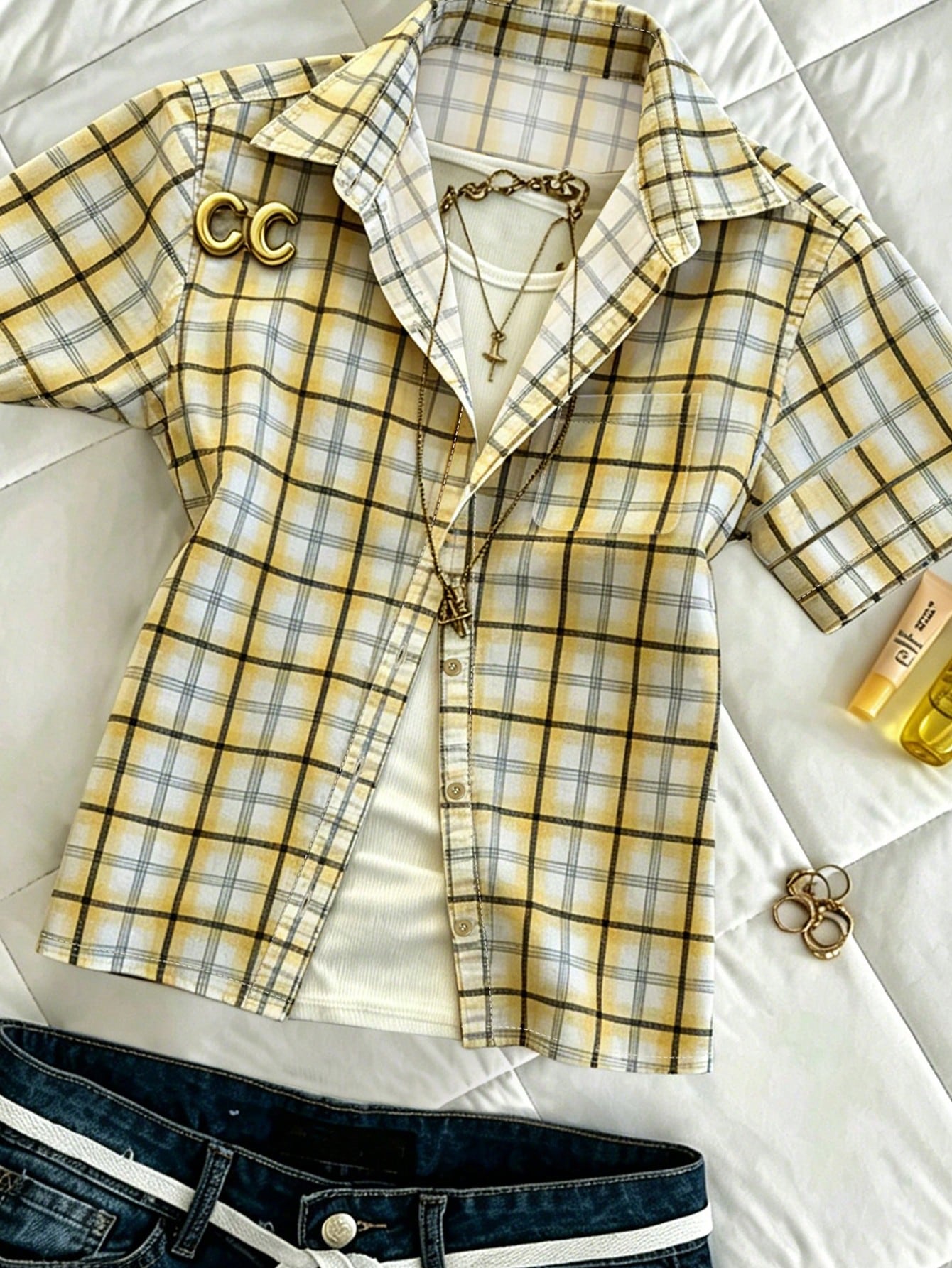 IslaSuriya Women's Casual Plaid Shirt Blouse For Summer
