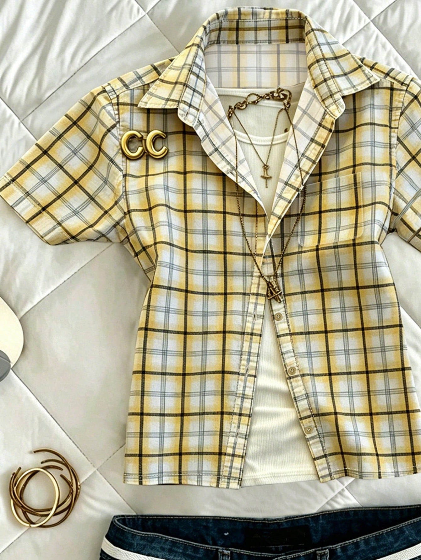 IslaSuriya Women's Casual Plaid Shirt Blouse For Summer