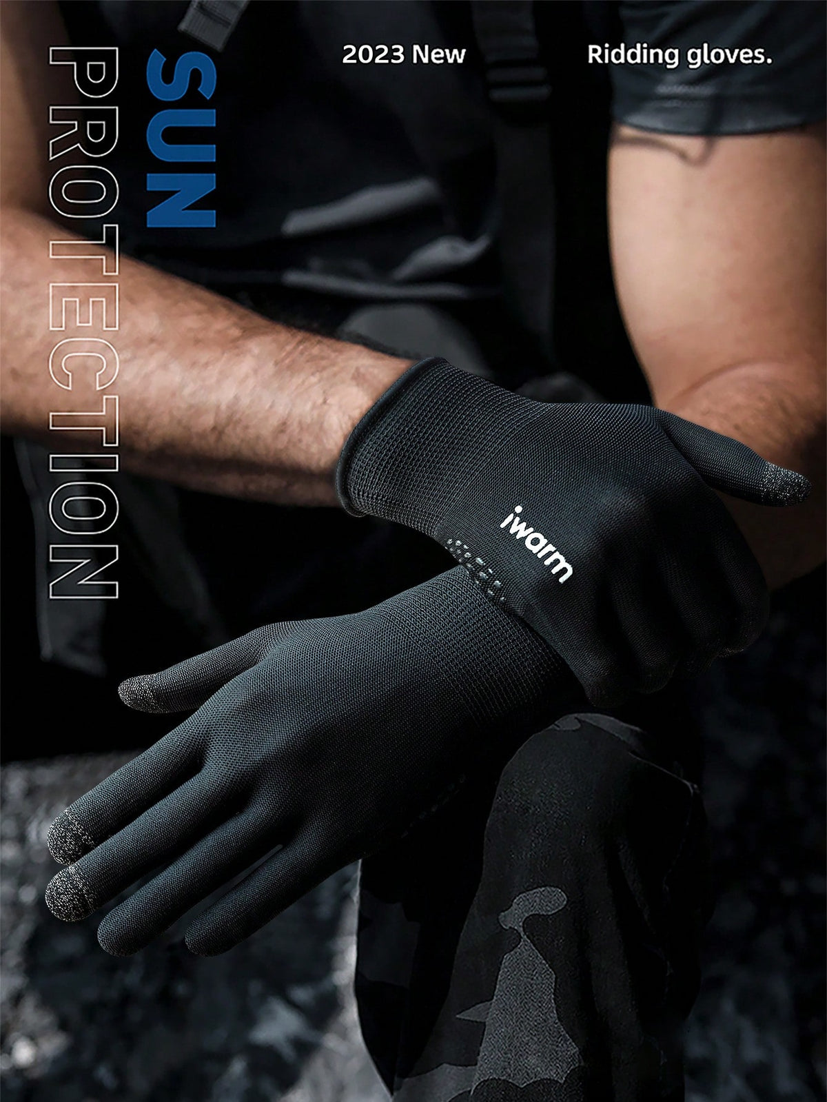 iwarm 1pair Men Letter Graphic Winter Gloves