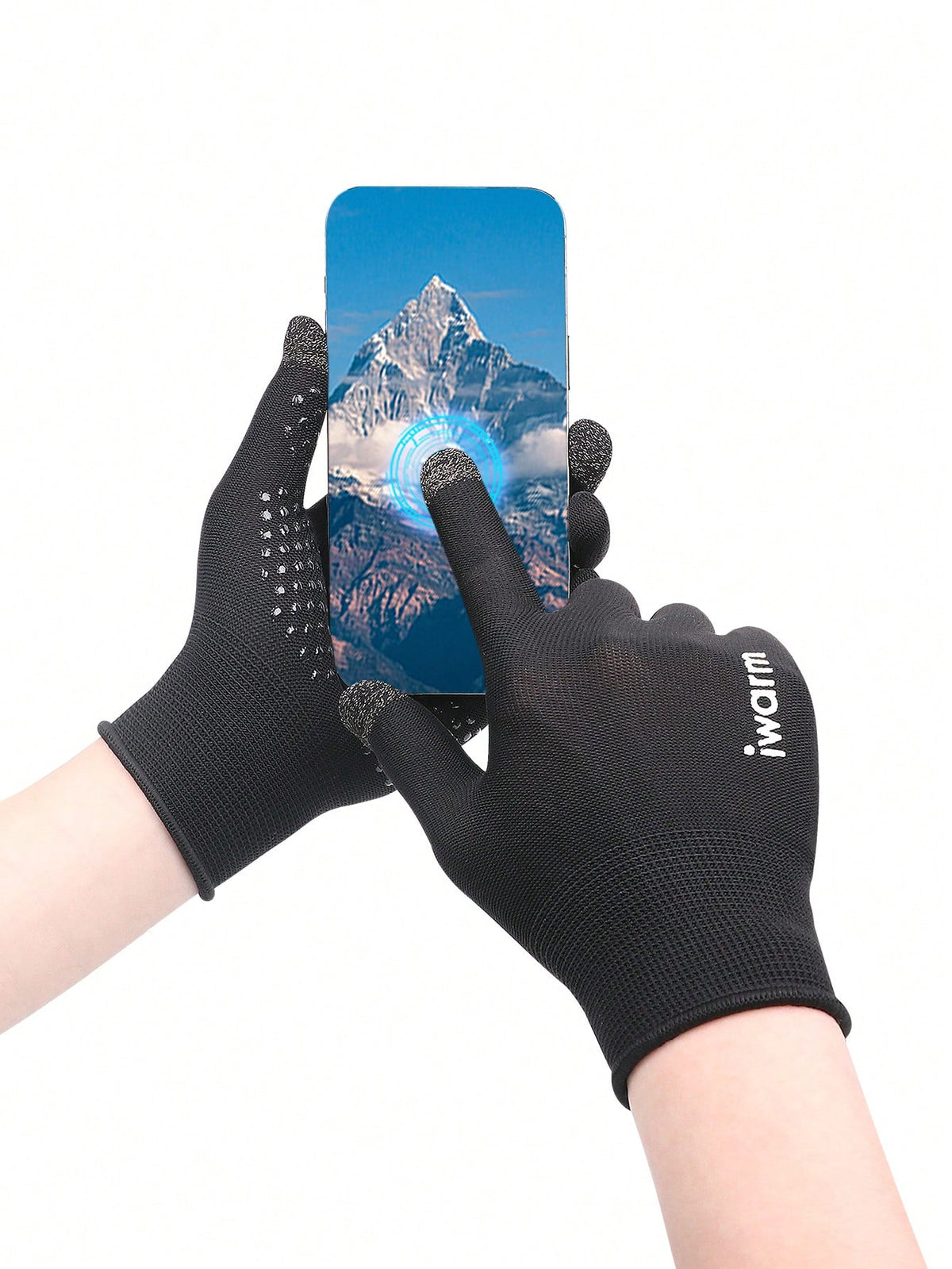 iwarm 1pair Men Letter Graphic Winter Gloves