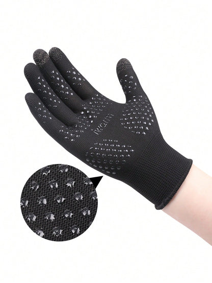 iwarm 1pair Men Letter Graphic Winter Gloves