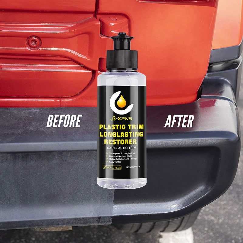 JB-XPCS 24 Automotive Rubber & Plastic Repair & Polishing Agent, Long-Lasting Coating, Renew & Clean, Black Glossy Finish, Car Detailing