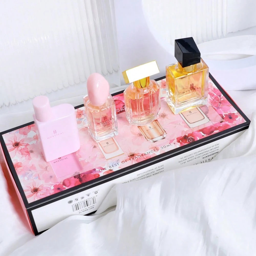 JEAN MISS Perfume Gift Set For Women| 30ml*4 Sweet Floral Scent| Mini Travel Size- A Birthday Gift For Mom/Girlfriend