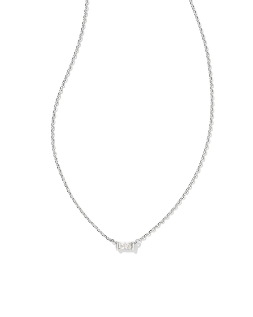 Juliette Pendant Necklace White Crystal Silver