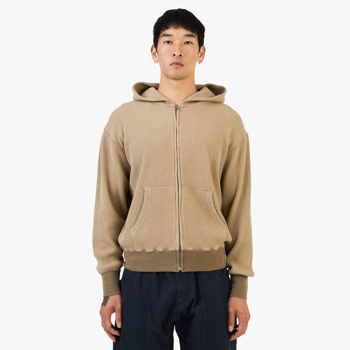 KHAKIS Waffle Full-Zip Hoodie / Tan