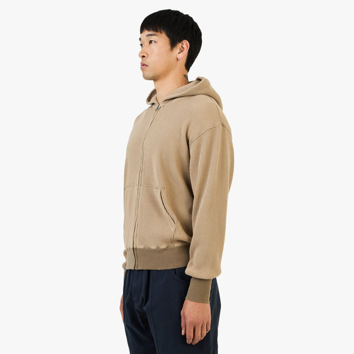 KHAKIS Waffle Full-Zip Hoodie / Tan