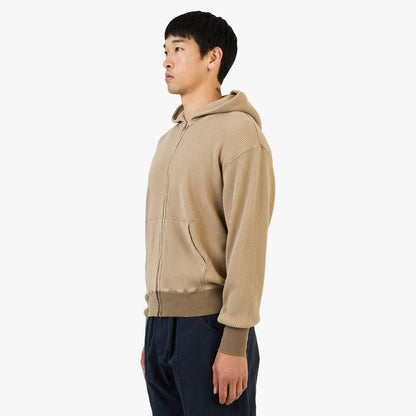 KHAKIS Waffle Full-Zip Hoodie / Tan