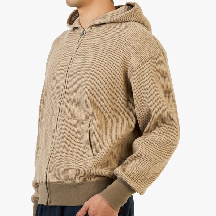 KHAKIS Waffle Full-Zip Hoodie / Tan