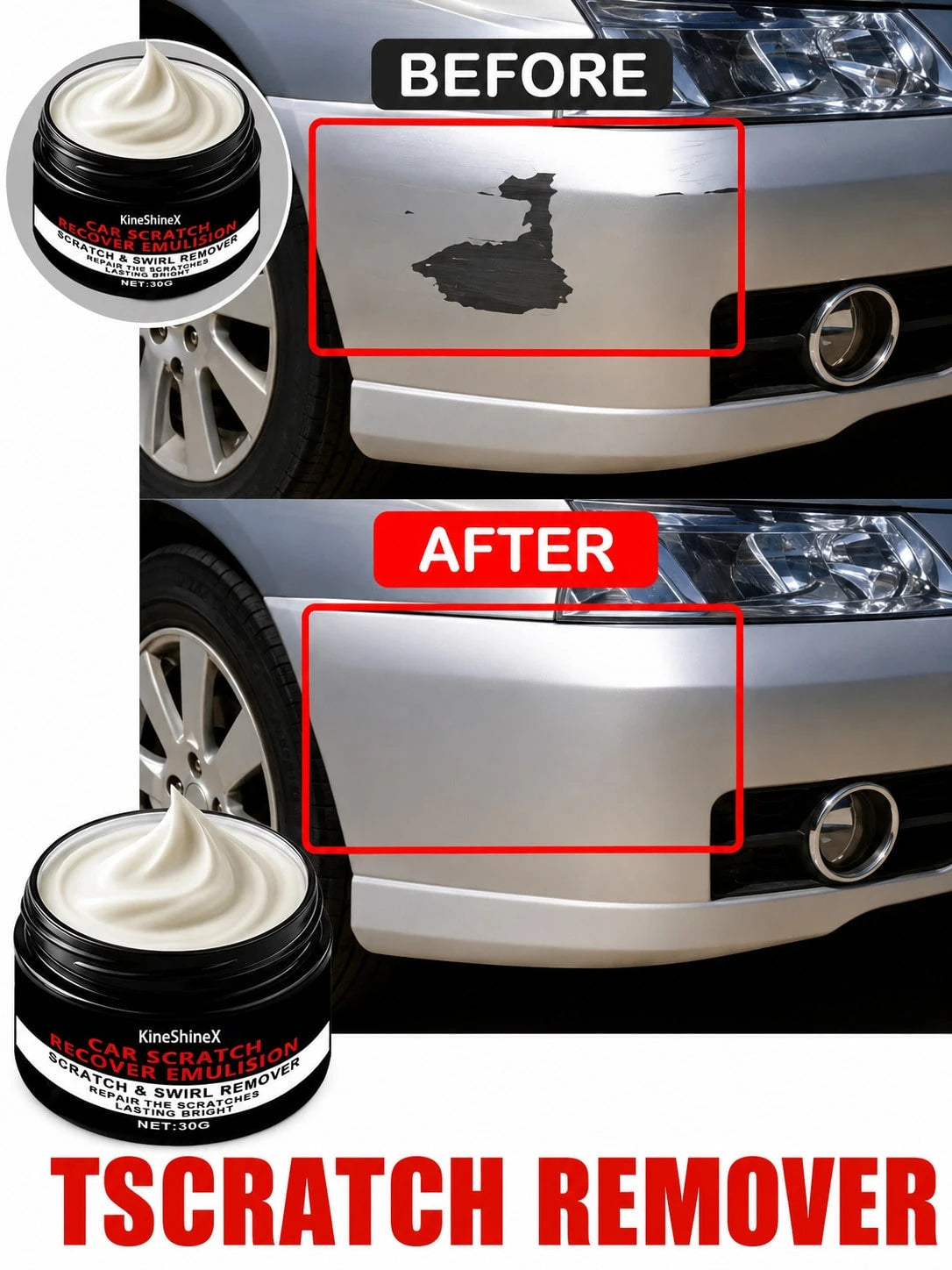 KineShineX Car, Motorcycle, Electric Vehicle And Truck Scratch Repair Paste, Car Scratch Repair Agent, Car Polishing And Repair Paste, Car Paint Wax, Car Accessories, Holiday And Birthday Gifts, Make