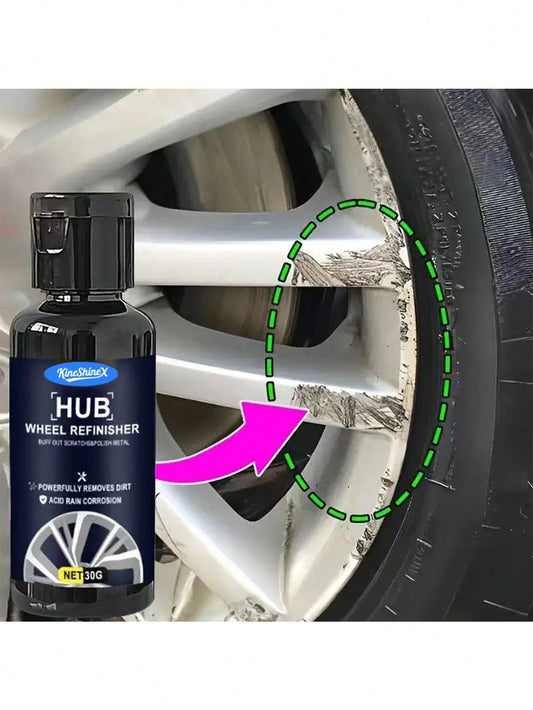 KineShineX Car Tire Scratch Repair Kit, Wheel Repair Polish, Wheel Scratch Rust Fade Remover, Restore The Car's Metal Luster, Wheel Care Wax, Anti-Fading Car Repair Polishing Paste, Make Your Car Look