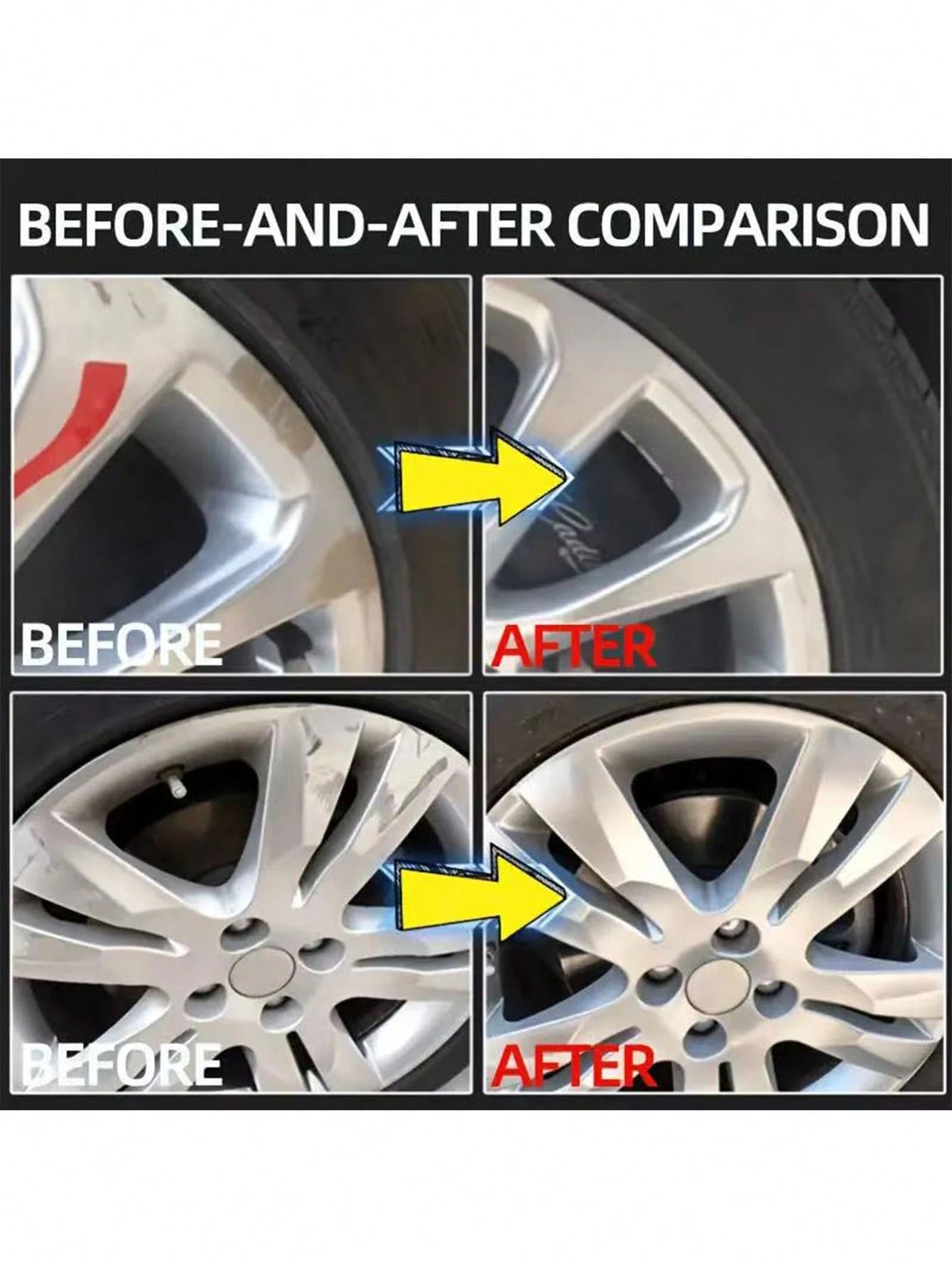 KineShineX Car Tire Scratch Repair Kit, Wheel Repair Polish, Wheel Scratch Rust Fade Remover, Restore The Car's Metal Luster, Wheel Care Wax, Anti-Fading Car Repair Polishing Paste, Make Your Car Look