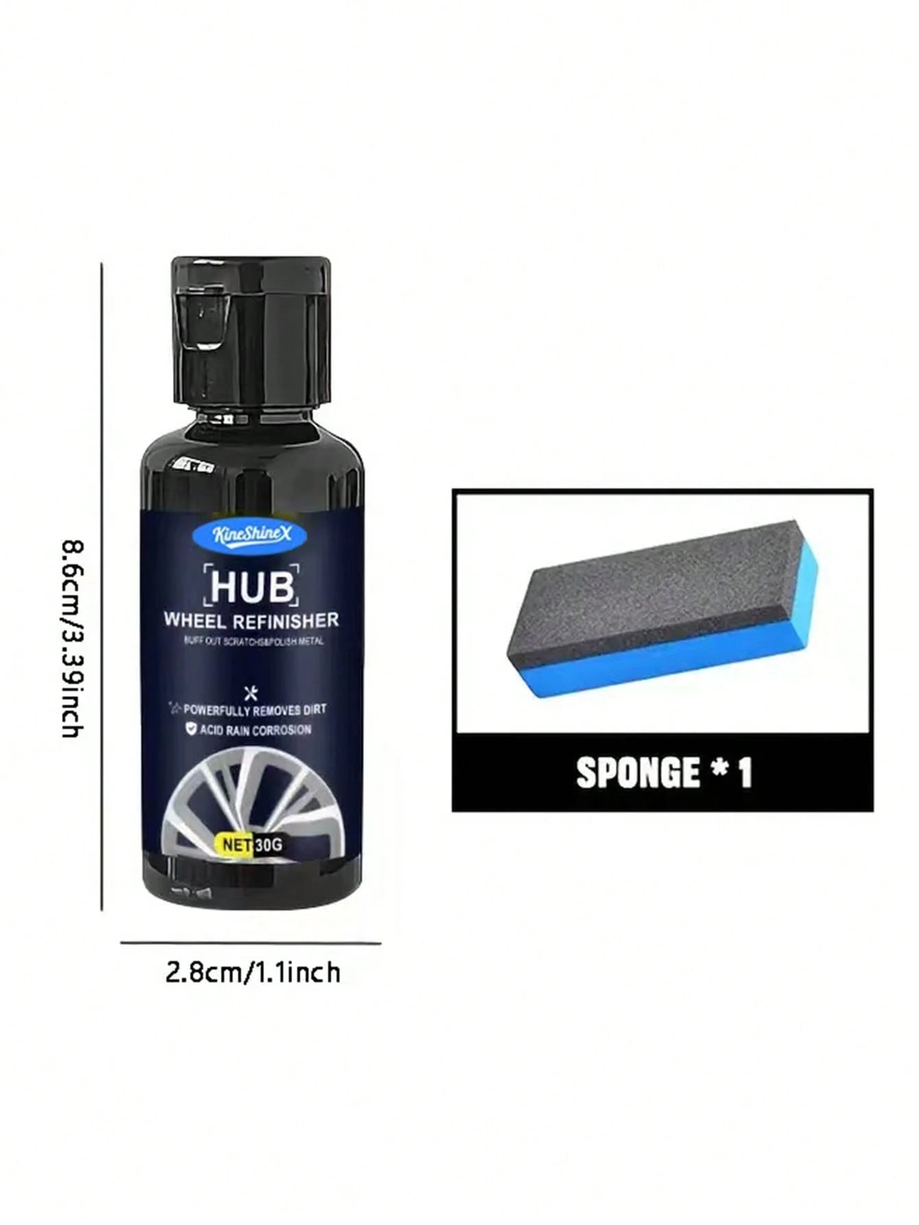 KineShineX Car Tire Scratch Repair Kit, Wheel Repair Polish, Wheel Scratch Rust Fade Remover, Restore The Car's Metal Luster, Wheel Care Wax, Anti-Fading Car Repair Polishing Paste, Make Your Car Look