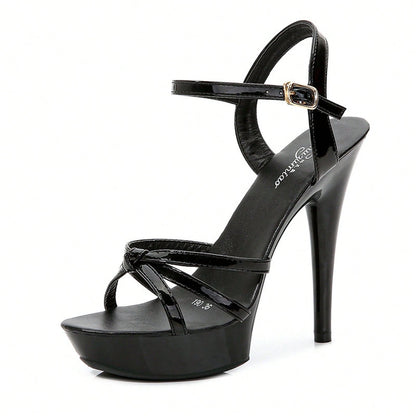 Kissxuanyan Ultra High Stiletto Platform Sandals Quality Open Toe Nightclub Fish Mouth Buckle Closure 63inch Chunky For Day To Night Transition