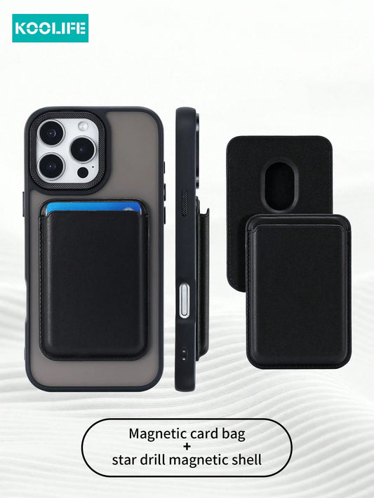 Koolife 1pc Magnetic Charging Shockproof Anti-Drop Matte Soft-Touch Phone Case With Personalized Frame Design Large Camera Hole PC+TPU Compatible With Apple 18pro/18pro Max/17/17 Air/17 Pro Max/16/16p