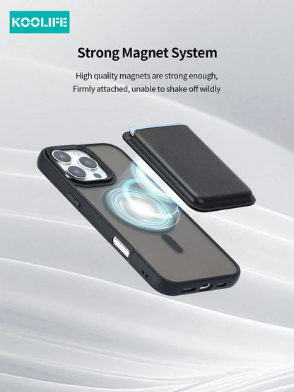 Koolife 1pc Magnetic Charging Shockproof Anti-Drop Matte Soft-Touch Phone Case With Personalized Frame Design Large Camera Hole PC+TPU Compatible With Apple 18pro/18pro Max/17/17 Air/17 Pro Max/16/16p