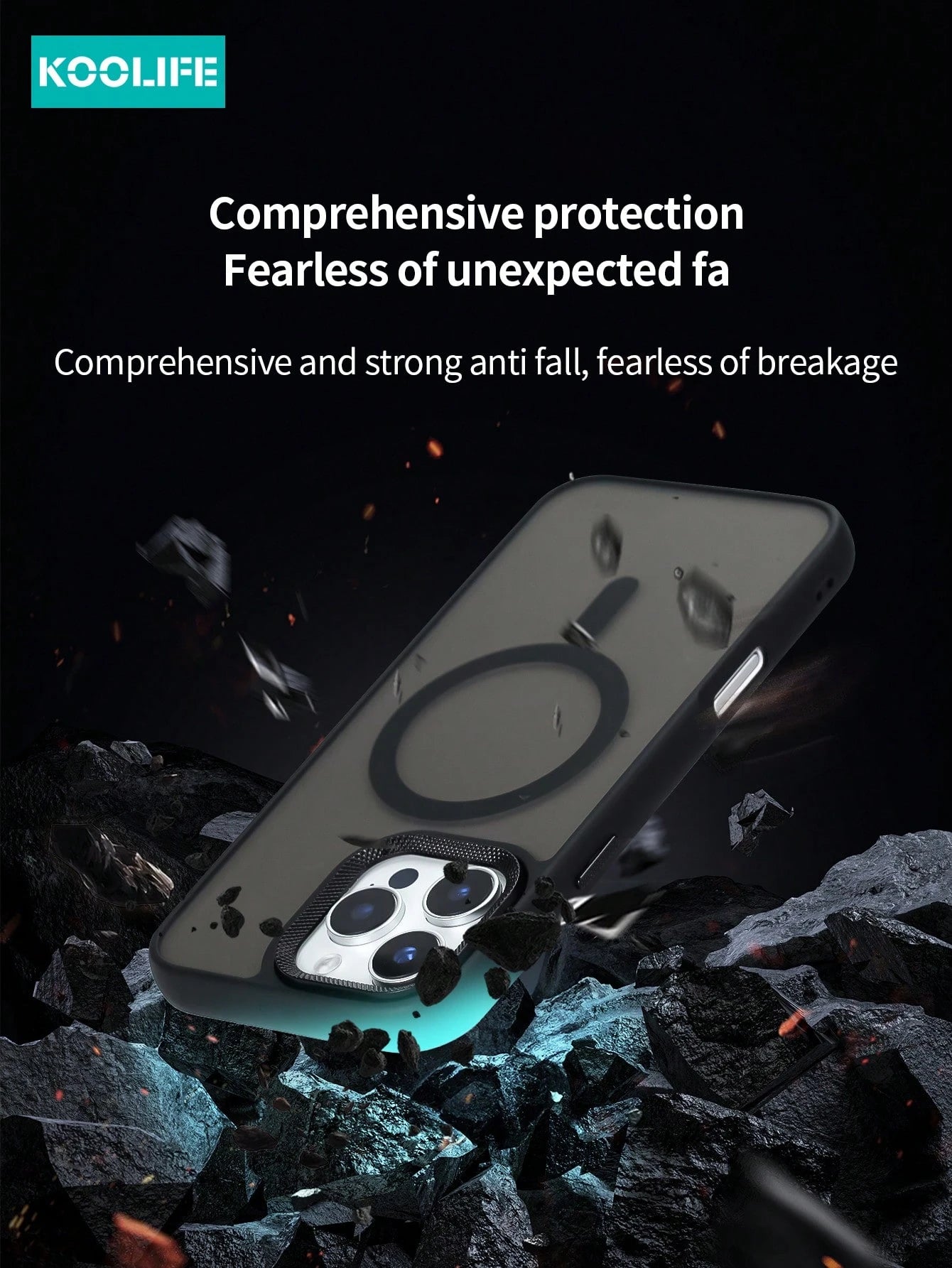 Koolife 1pc Magnetic Charging Shockproof Anti-Drop Matte Soft-Touch Phone Case With Personalized Frame Design Large Camera Hole PC+TPU Compatible With Apple 18pro/18pro Max/17/17 Air/17 Pro Max/16/16p