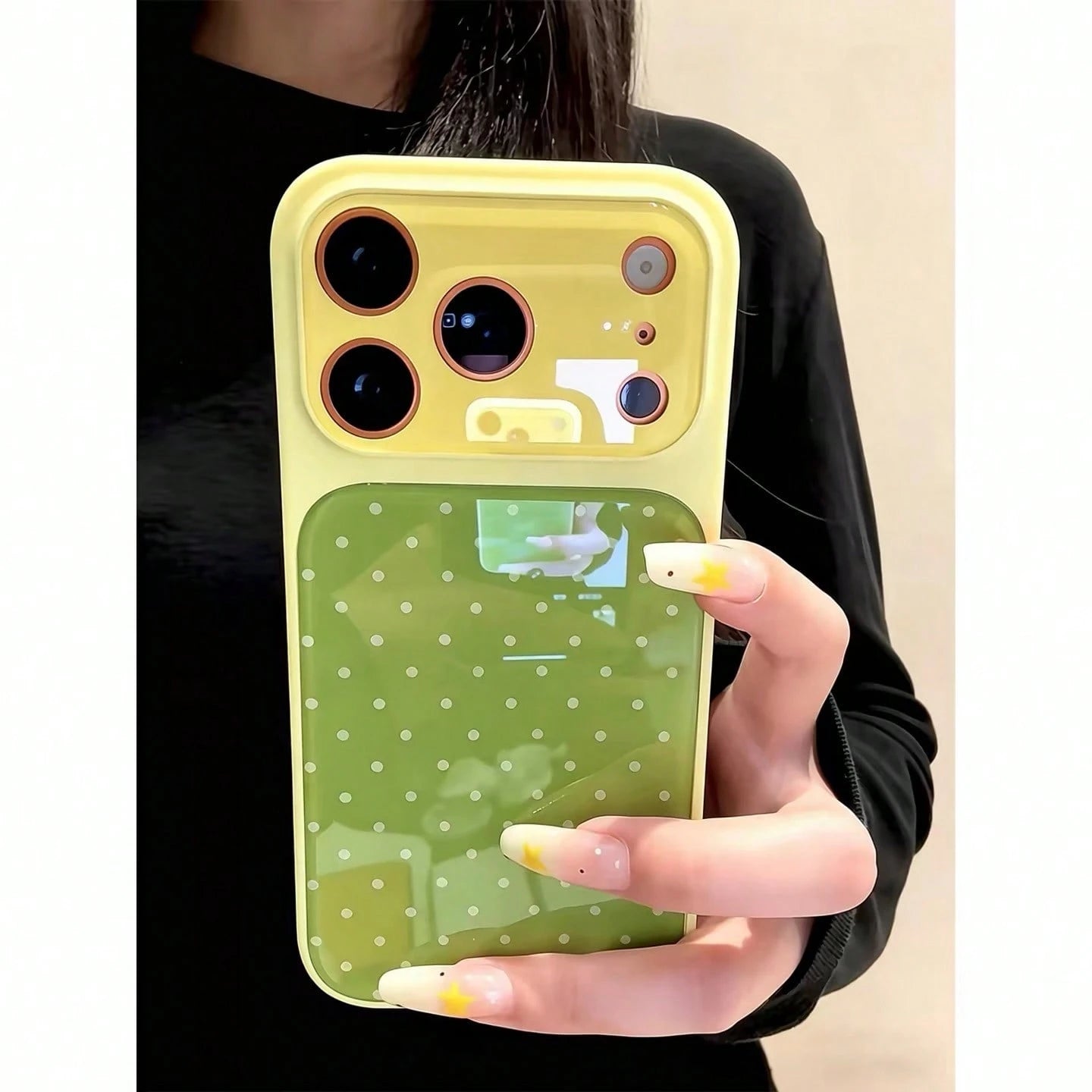 Korean Style Ins Polka Dot Premium Liquid Phone Case Compatible With Iphone 17, 16 Pro Max, 15, 17 Pro, Large Window Design, Shockproof Protective Soft Cover, Unique And Stylish